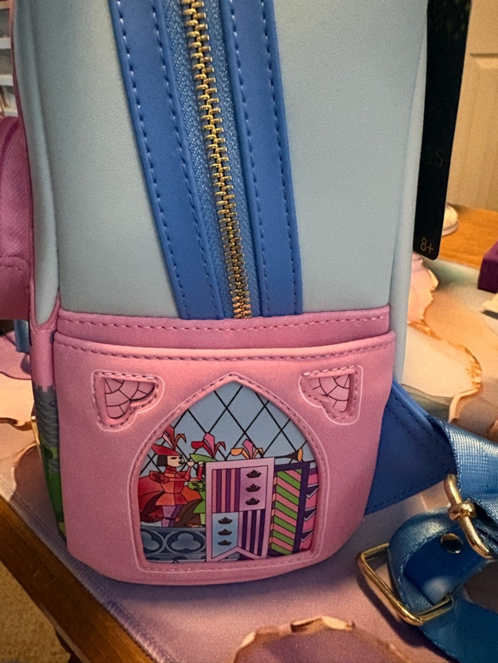 Loungefly Pink Disney Fairy Godmothers Castle Backpack - Picture 2 of 3